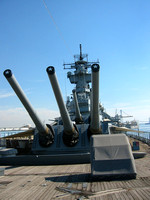 Looking aft at the front turret